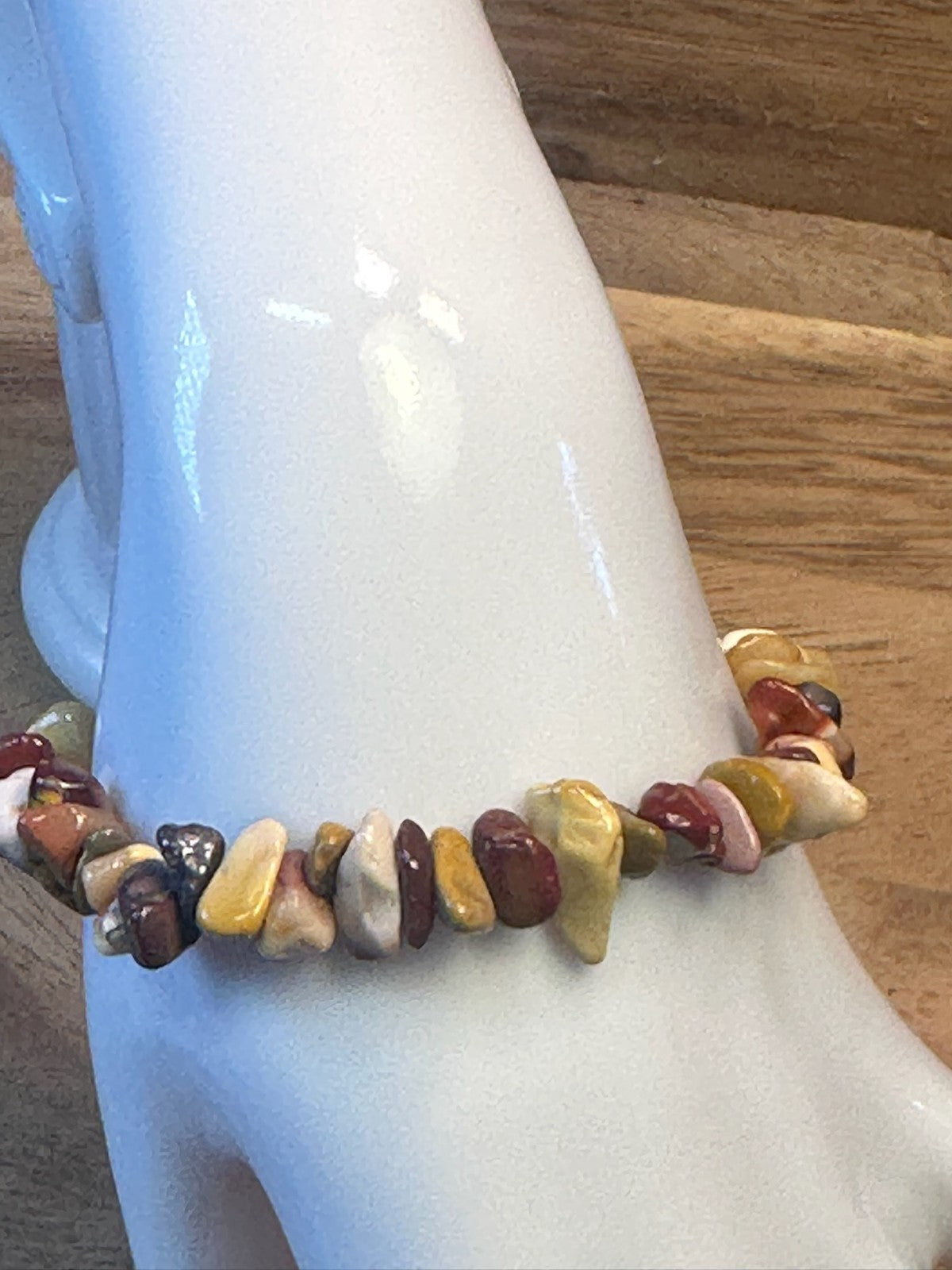 Mookaite Crystal Chip Bracelet – Elastic ~ Grounding • Balance • Earth Energy