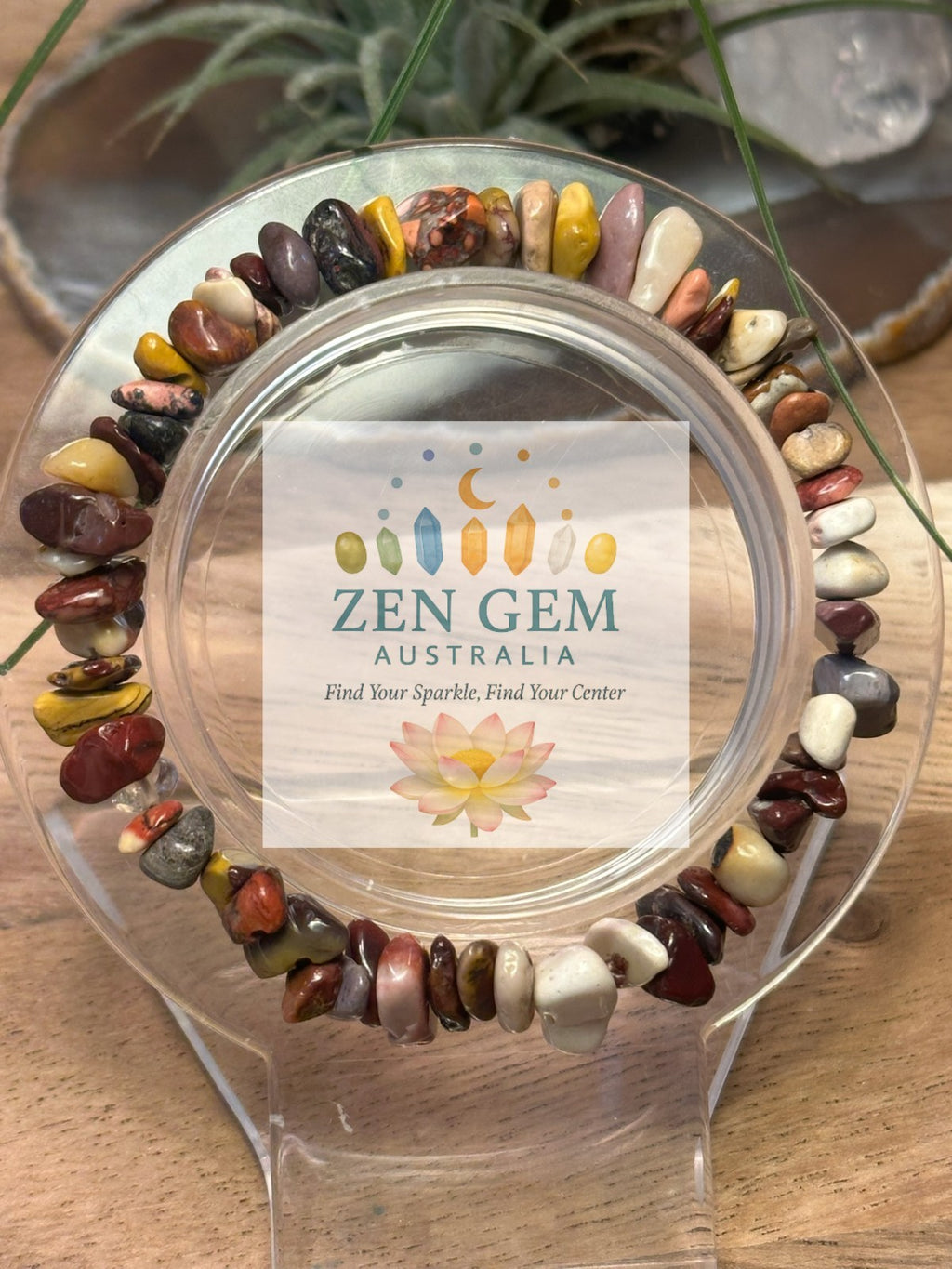 Mookaite Crystal Chip Bracelet – Elastic ~ Grounding • Balance • Earth Energy