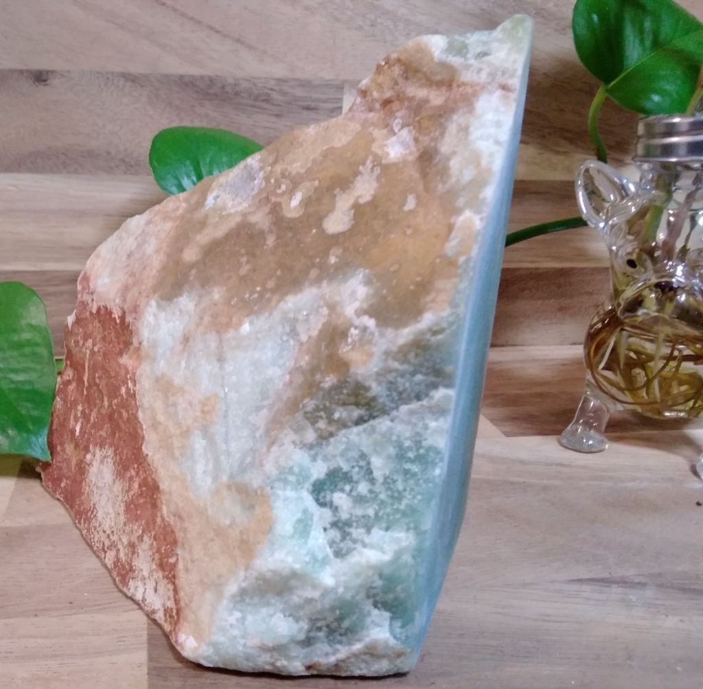 Natural Green Agate Freeform ~ Cut Base Display Stone ~ 1.35kg 130mm x 120mm