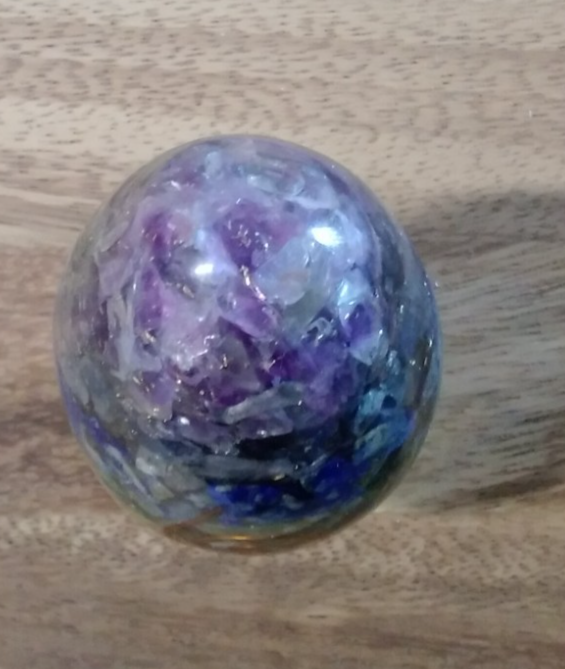 7 Chakra Orgonite Egg ~ Energy Balancing Crystal ~ Gemstone ~ Protect Harmonise