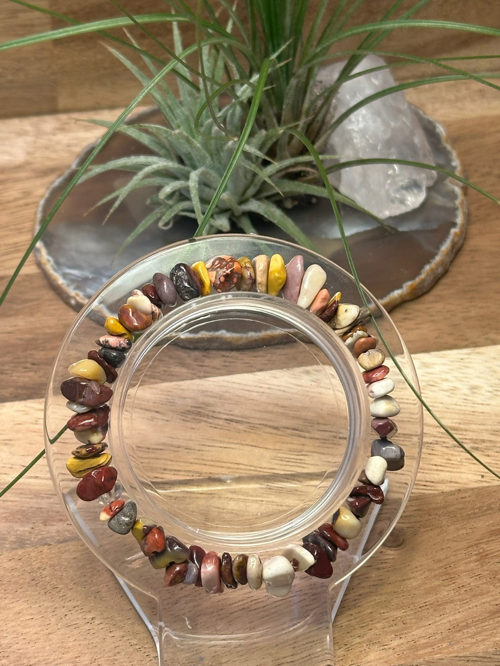 Mookaite Crystal Chip Bracelet – Elastic ~ Grounding • Balance • Earth Energy