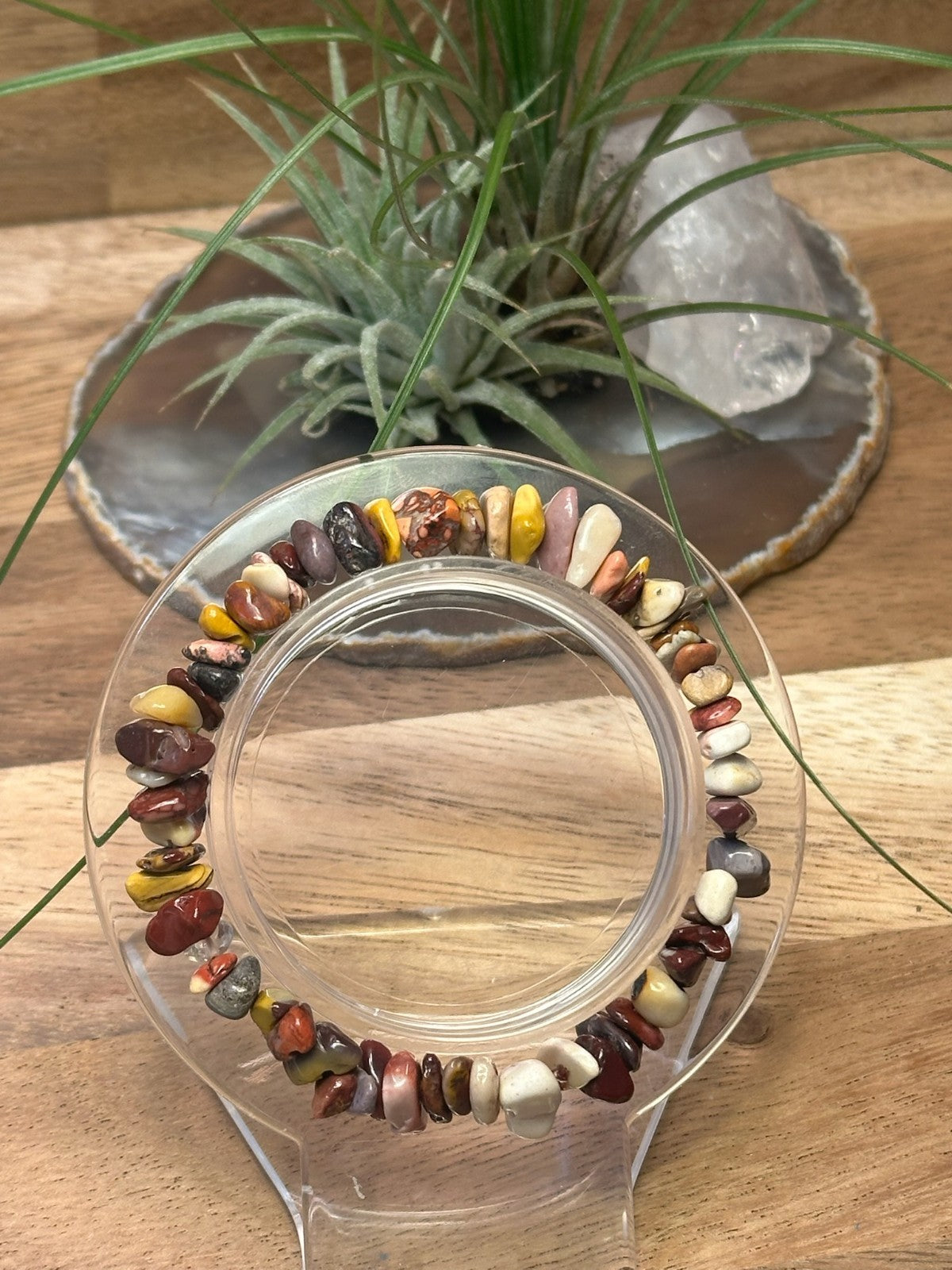 Mookaite Crystal Chip Bracelet – Elastic ~ Grounding • Balance • Earth Energy