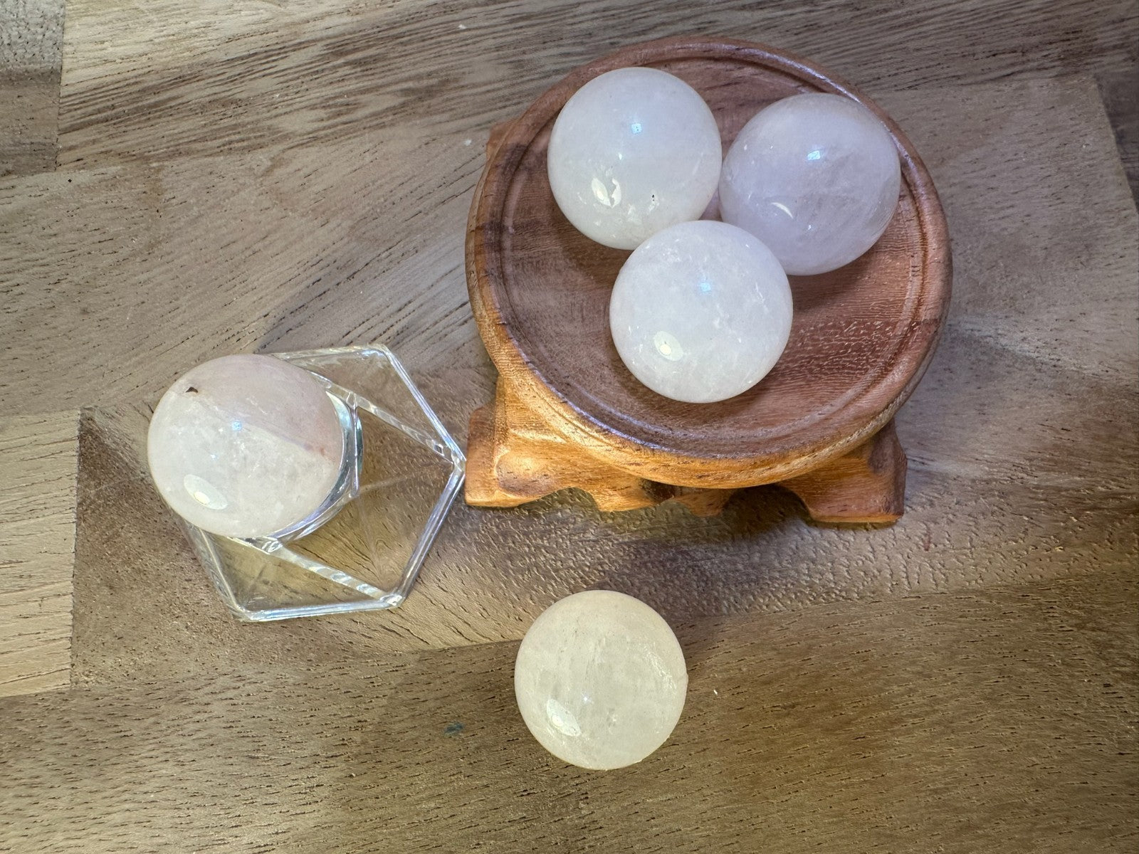 Rose Quartz Sphere 2cm – Mini Crystal Ball Love • Compassion • Self-Love •
