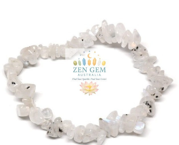 Rainbow Moonstone Bracelet – Elastic ~ Intuition • Protection • Inner Balance