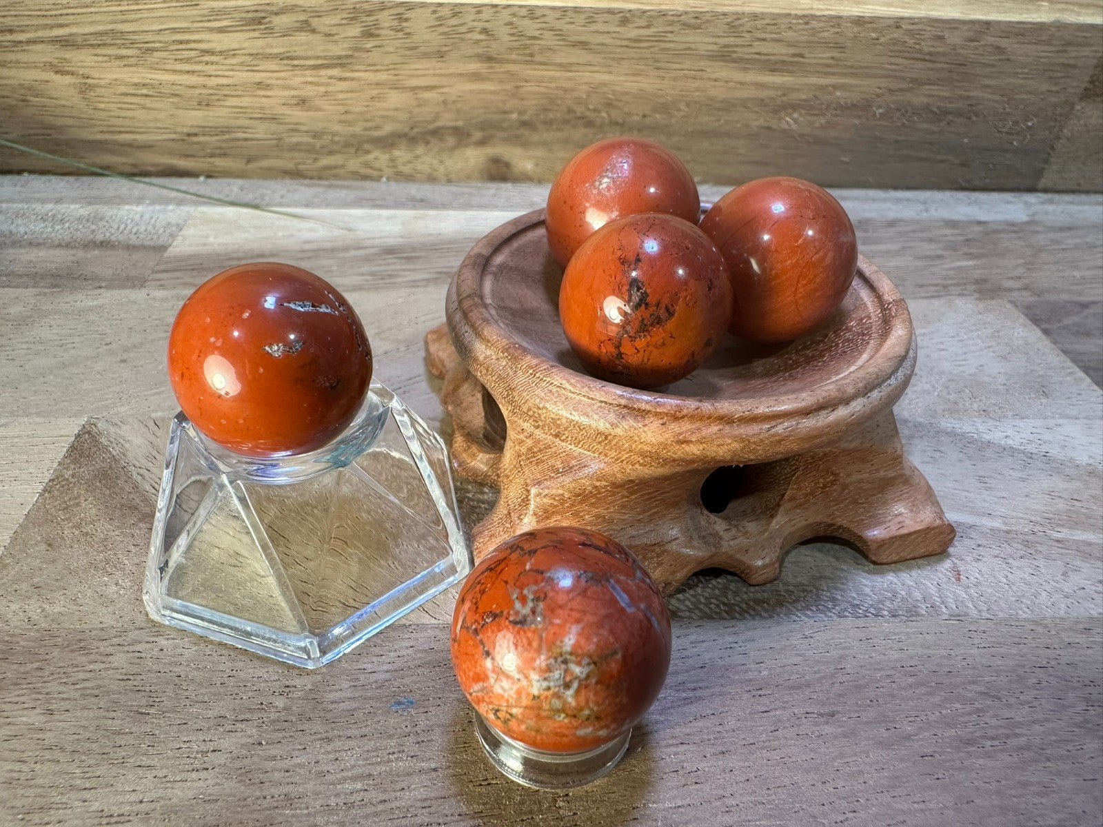 Red Jasper Sphere 2cm – Mini Crystal Ball Strength • Grounding • Stability