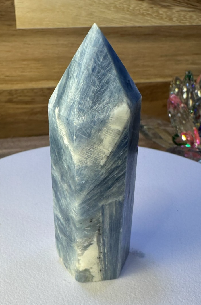 Blue Kyanite Tower – Polished Crystal Point Alignment • Communication • Calm 7cm