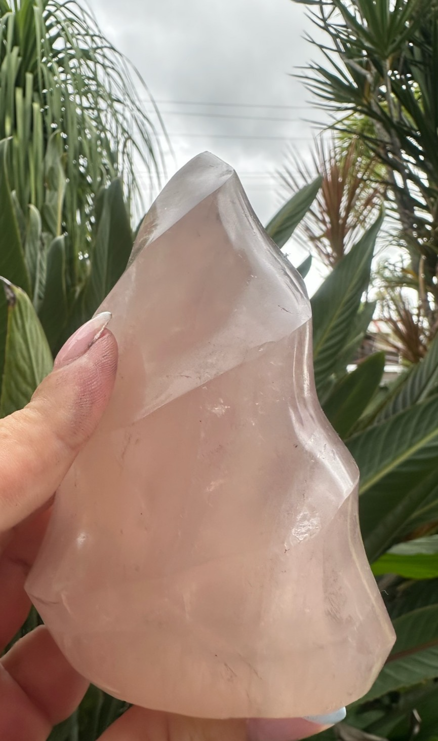 Blue Rose Quartz Flame ~ Crystal Natural Polished Healing Stone Display ~ G
