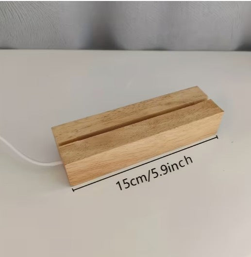 LED Lamp Holder ~ Rectangular Wooden USB Base ~ Great for Showcasing Crystals