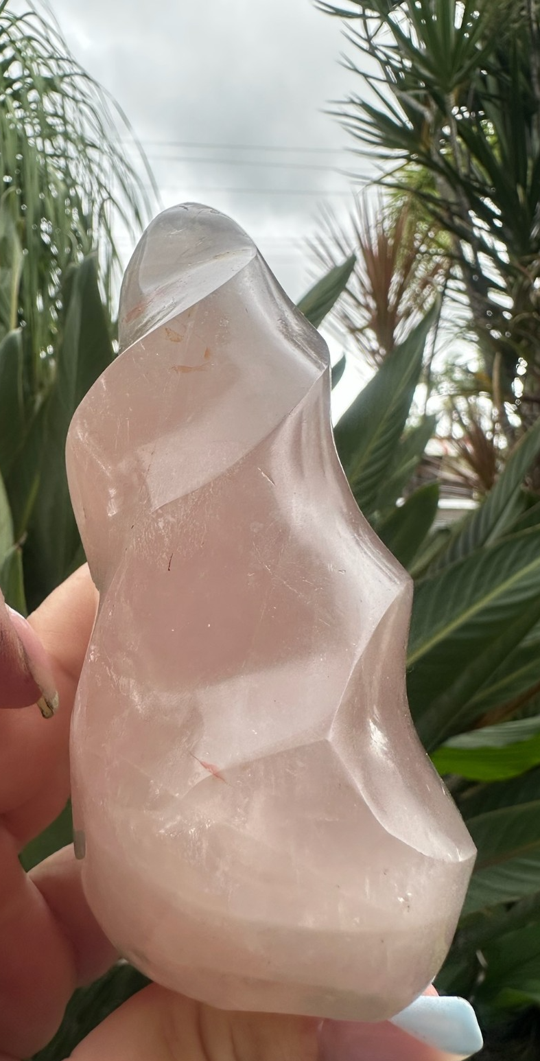 Blue Rose Quartz Flame ~ Crystal Natural Polished Healing Stone Display ~ G
