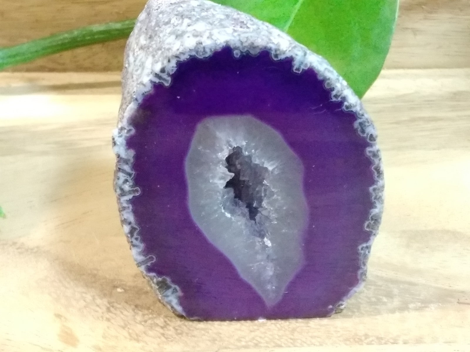 Purple Agate Geode Freeform ~Druzy Crystal Cave polished face ~ 135g 50mm x 45mm