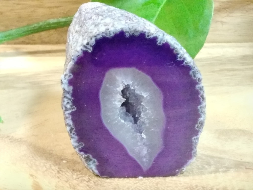 Purple Agate Geode Freeform ~Druzy Crystal Cave polished face ~ 135g 50mm x 45mm