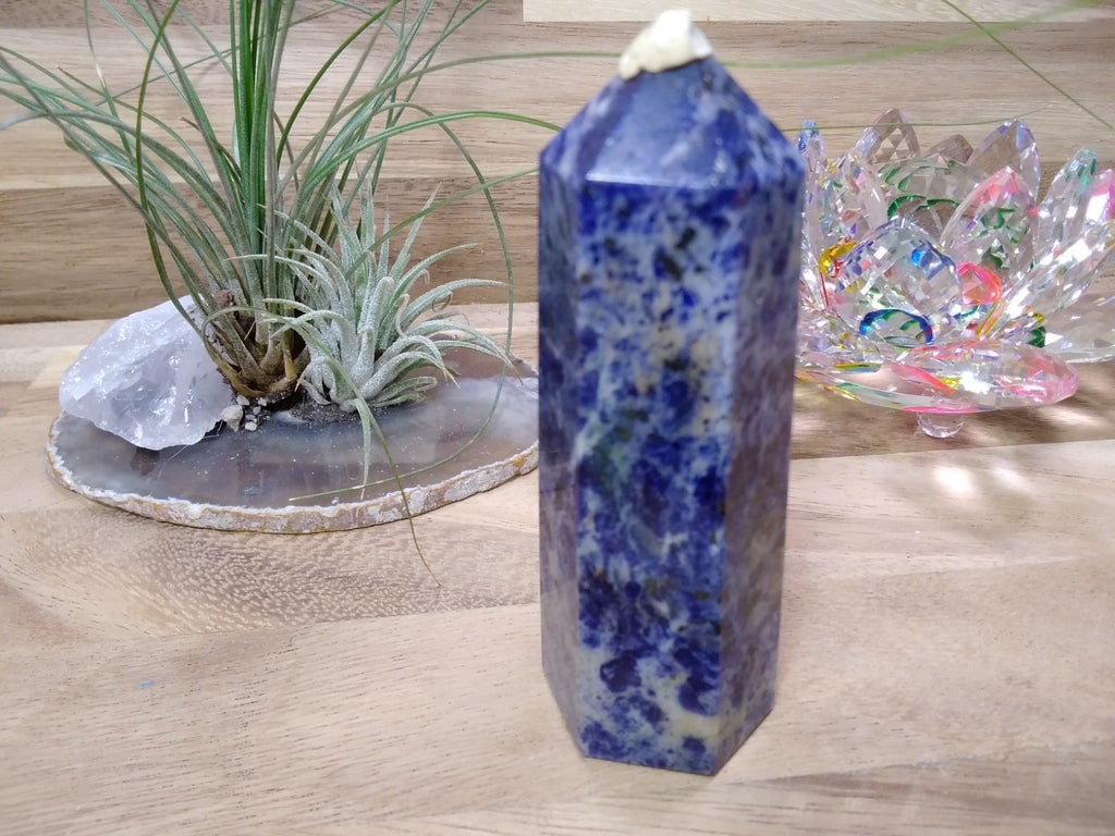 Sodalite Tower ~ 9 cm~ Crystal Generator ~ Blue Stone Healing Crystal ~ 154g