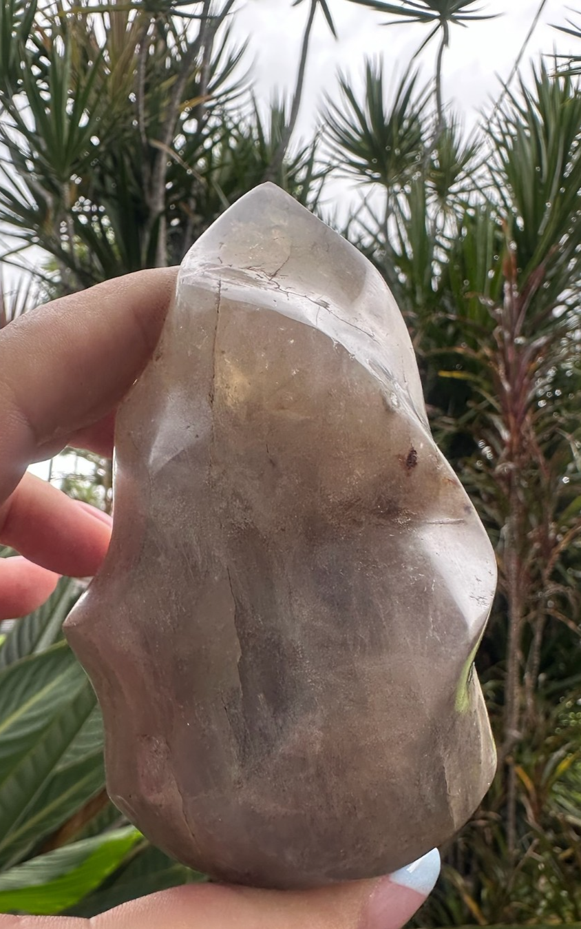 Blue Rose Quartz Flame ~ Crystal Natural Polished Healing Stone Display ~ F