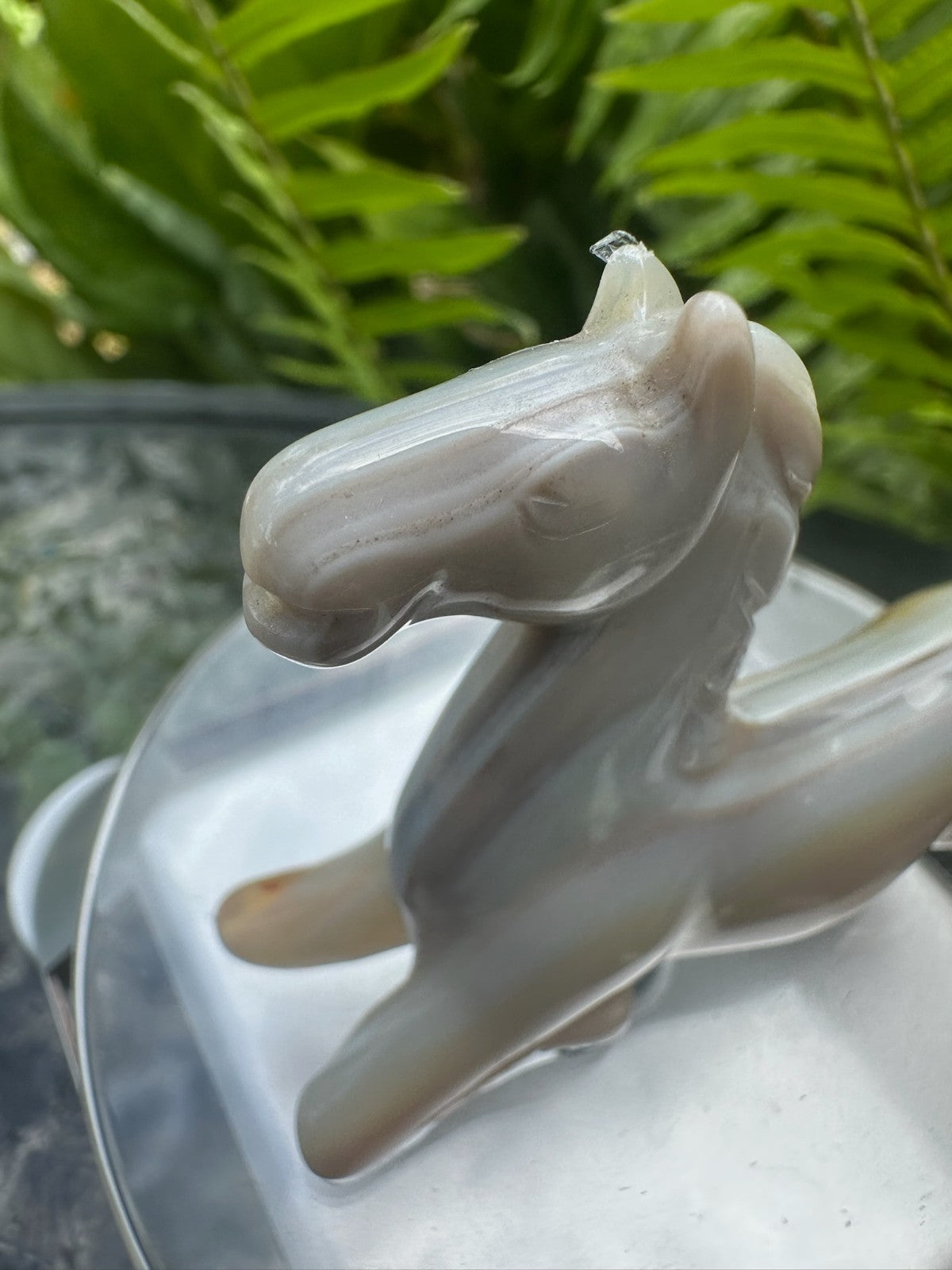 Agate Horse Carving ~ 7.5cm ~ Natural Crystal Horse Figurine ~ Animal Statue (A)