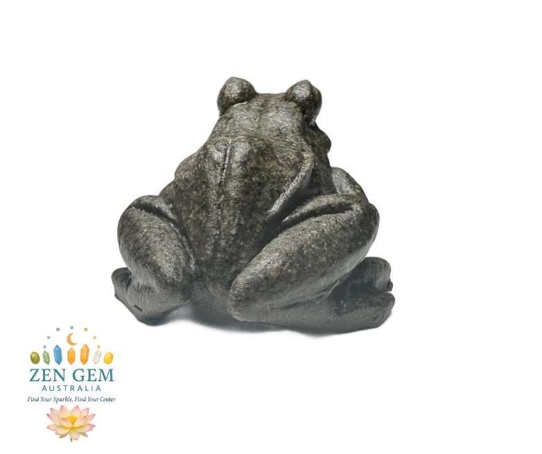 Natural Crystal Mineral Specimen Quartzite ~ Hand-carved FROG Statue