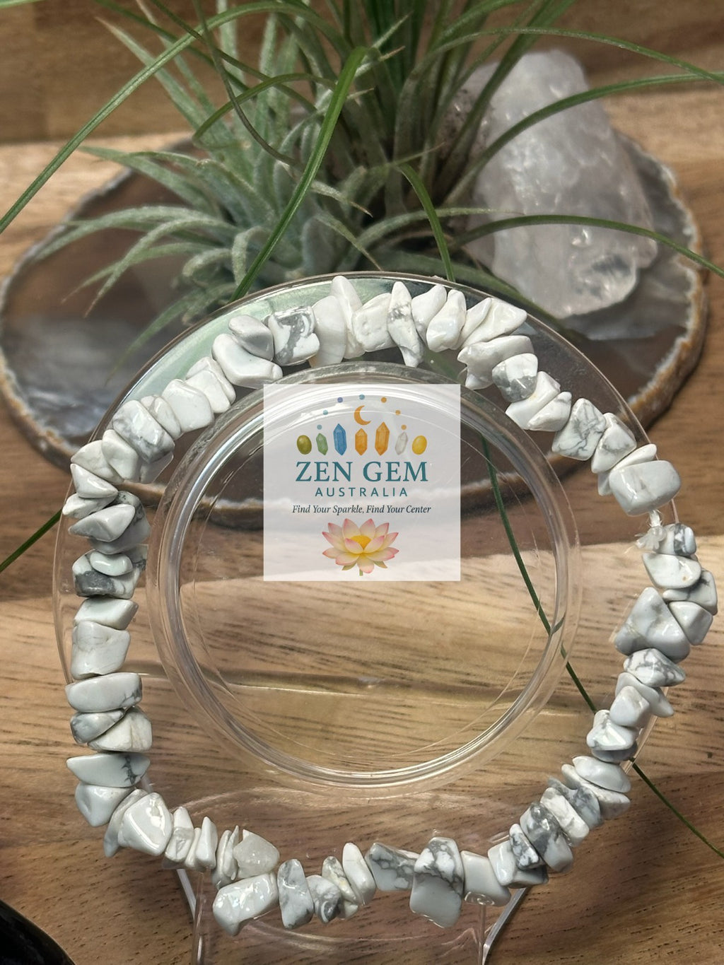 White Howlite Bracelet – Elastic ~ Calm • Patience • Emotional Balance