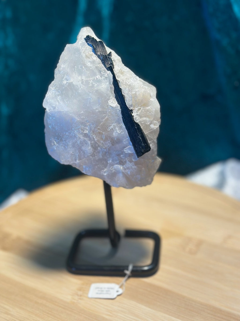 Stunning Black TOURMALINE with Quartz & Mica Matrix ~ on stand ~ From Brazil