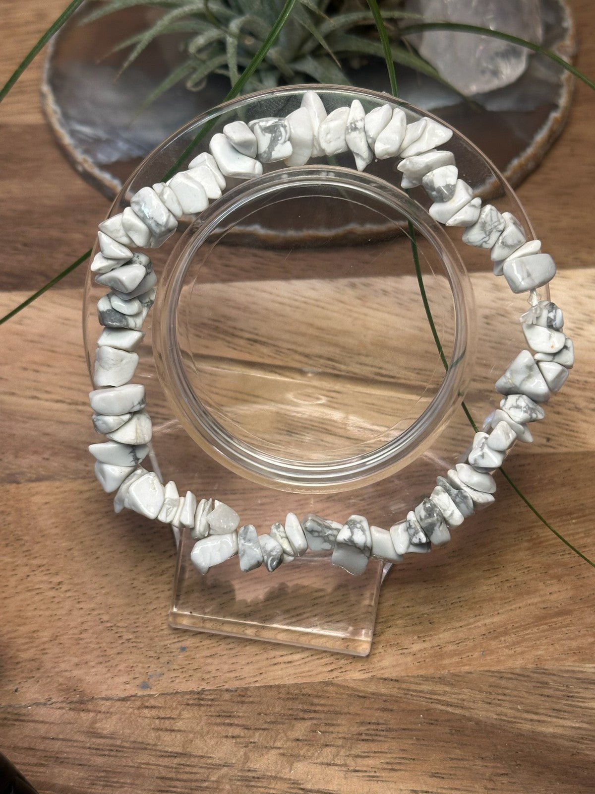White Howlite Bracelet – Elastic ~ Calm • Patience • Emotional Balance