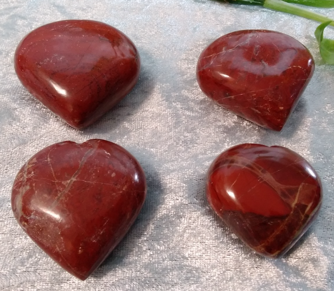 Natural Red Jasper Heart Crystal – Polished (4.5 cm) Strength • Grounding