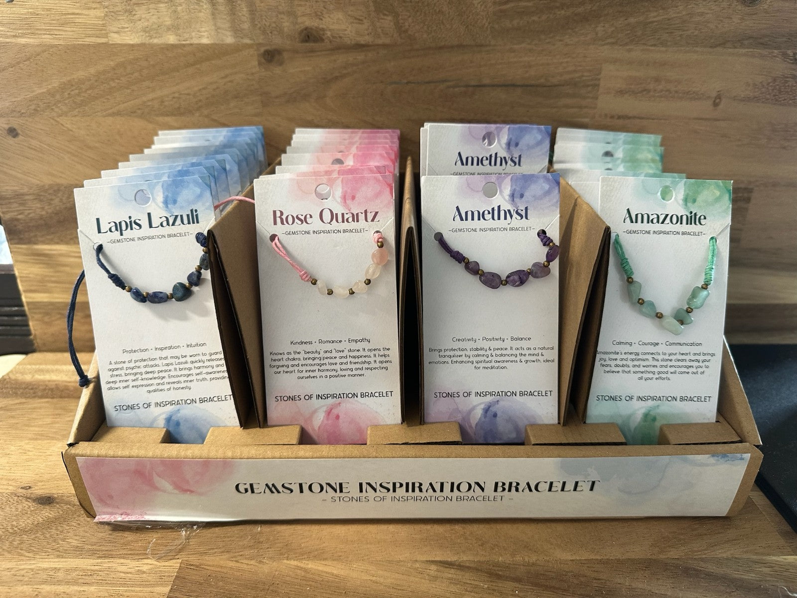 Gemstone Inspirational Bracelet ~ 4 designs ~ Adjustable on Inspirational Card