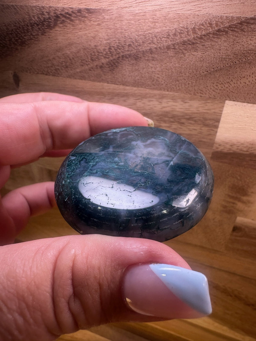 Moss Agate Bowl – 2 Inch Crystal Dish ~ Abundance • Growth • Grounding • (B)