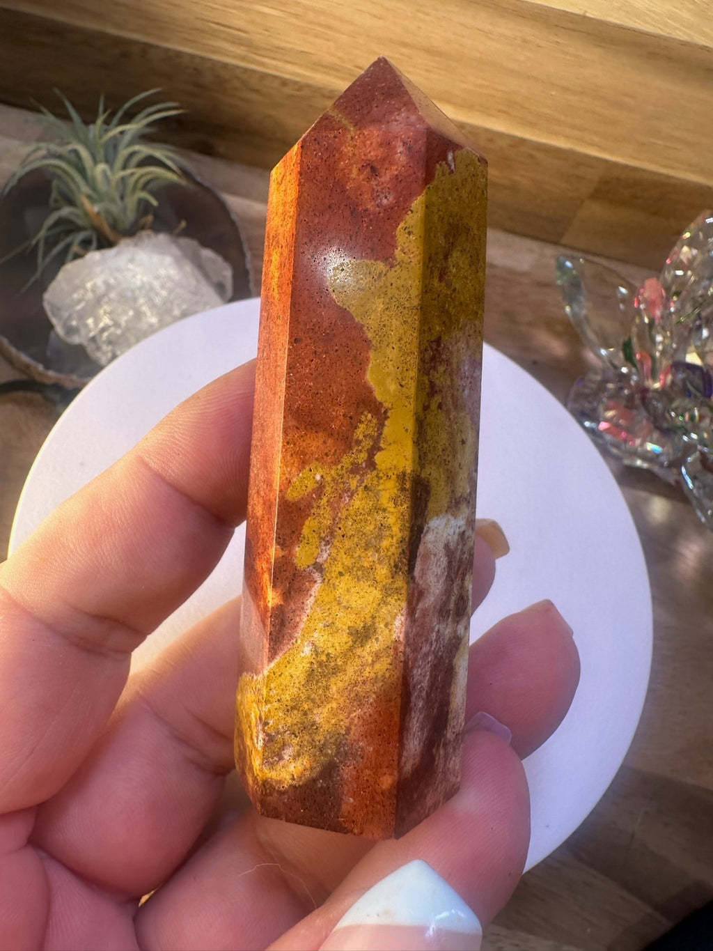 Van Gogh Jasper Crystal Point Tower ~ 90mm 115g Polished Natural Stone Grounding