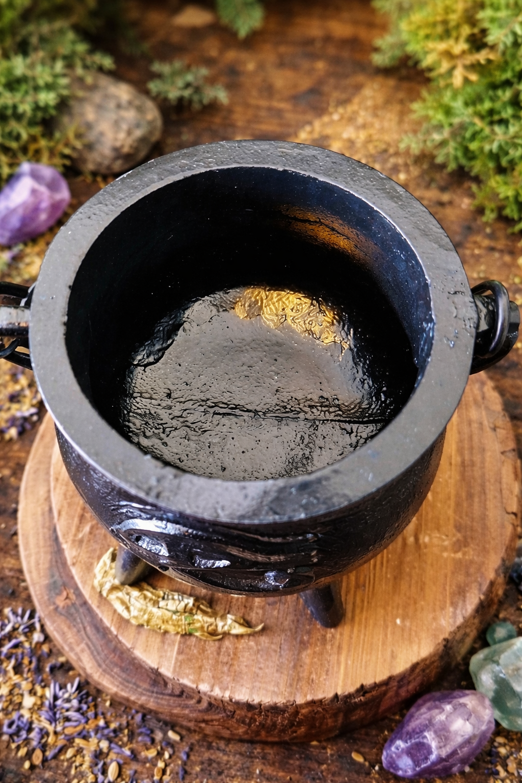 Cast Iron Witches Cauldron ~ 13cm Pagan Wicca Altar Halloween Decoration Ritual