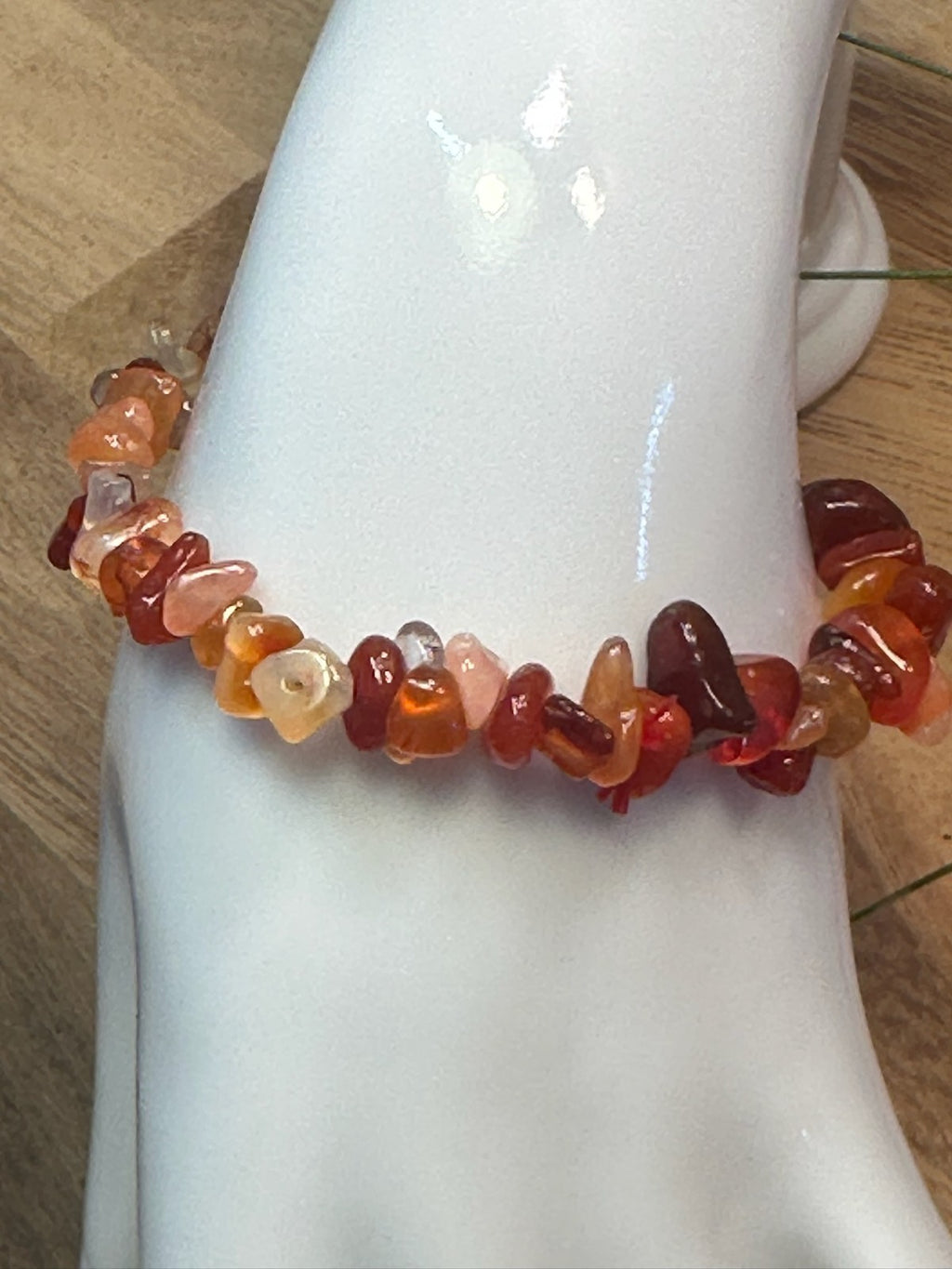 Carnelian Crystal Chip Bracelet – Stretch ~ Vitality • Confidence • Motivation