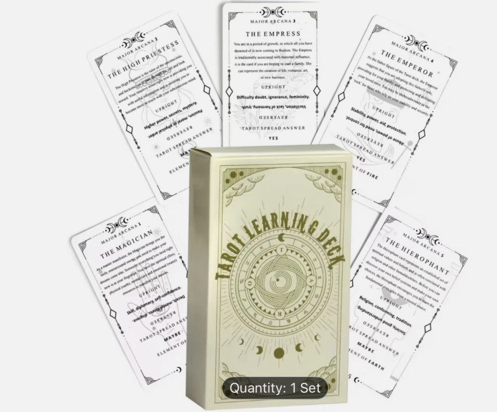 Tarot Learning Deck ~ Beginner Cards Guide ~ Meanings Major Minor Arcana