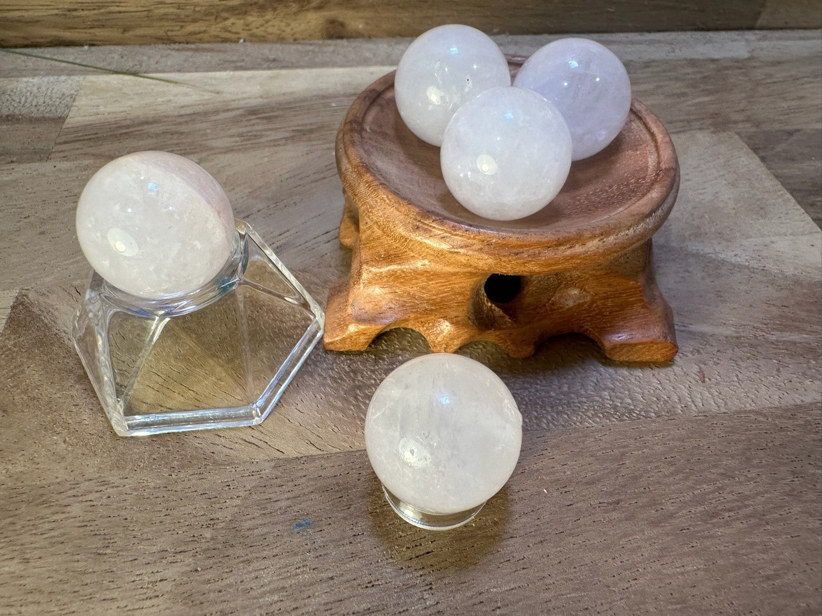 Rose Quartz Sphere 2cm – Mini Crystal Ball Love • Compassion • Self-Love •
