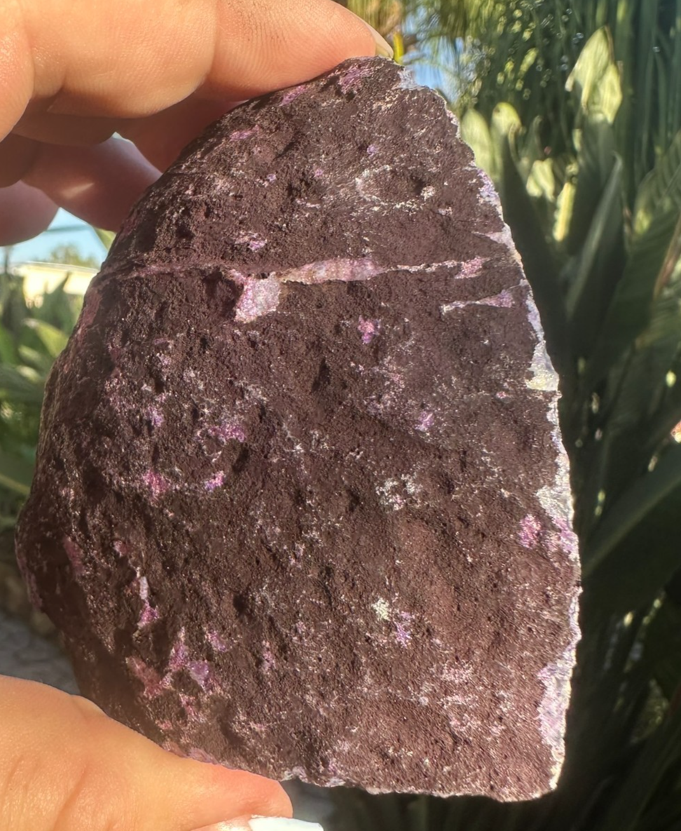 Purple Agate Druzy Slice ~ Crystal Geode Polished Display ~ 80mm 208g