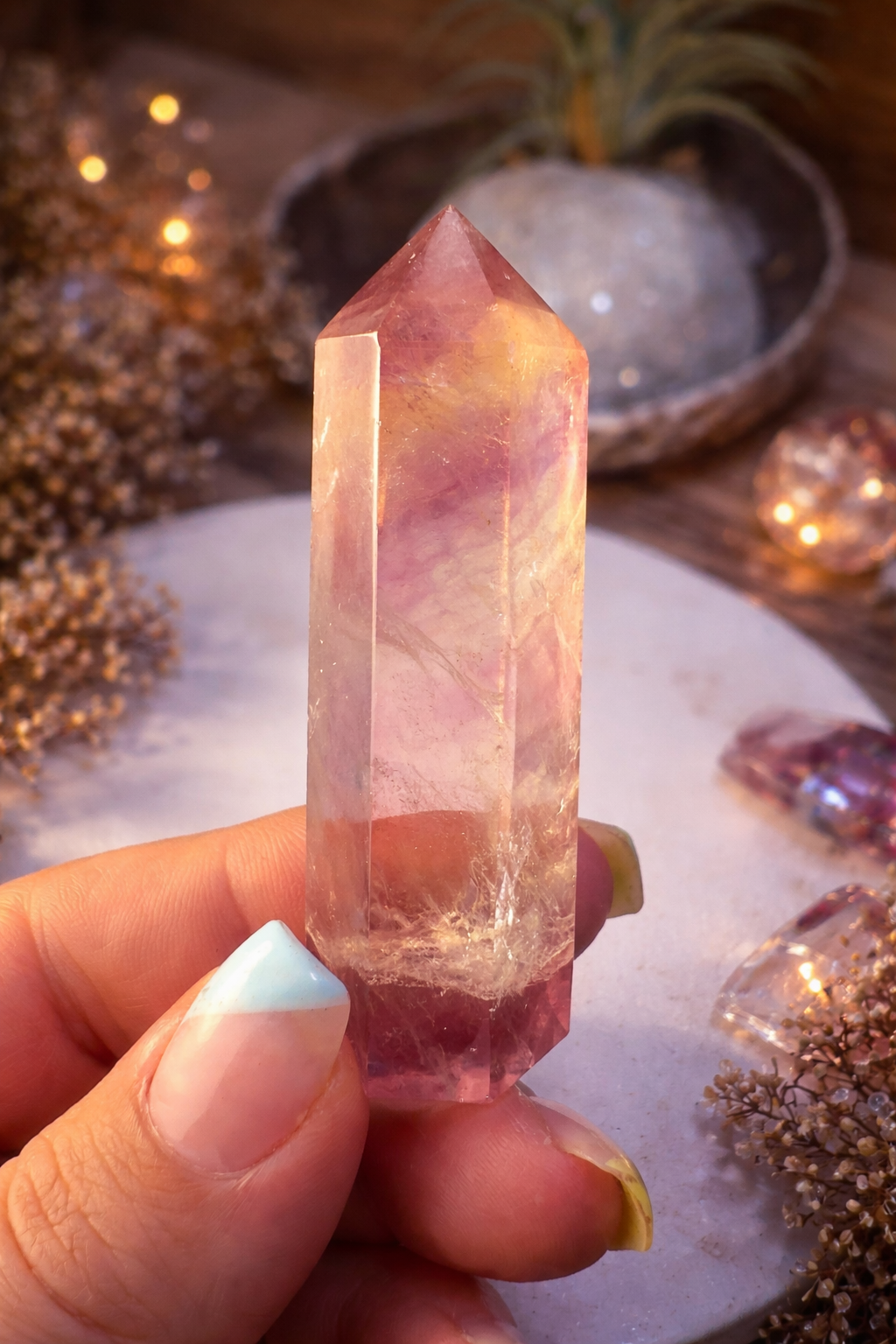 Rainbow Fluorite Double Terminated Point – 60mm Clarity • Focus • Balance •