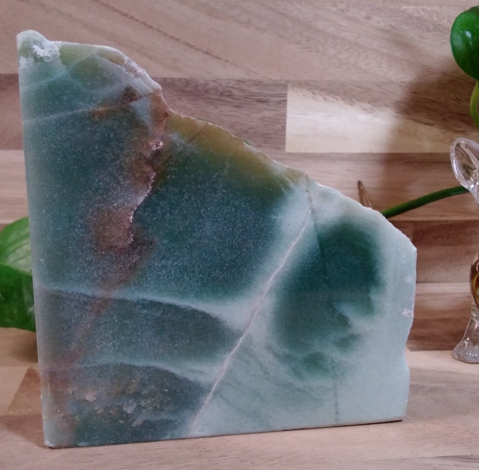 Natural Green Aventurine Freeform ~ Cut Base Display Stone ~1.35kg 130mm x 120mm