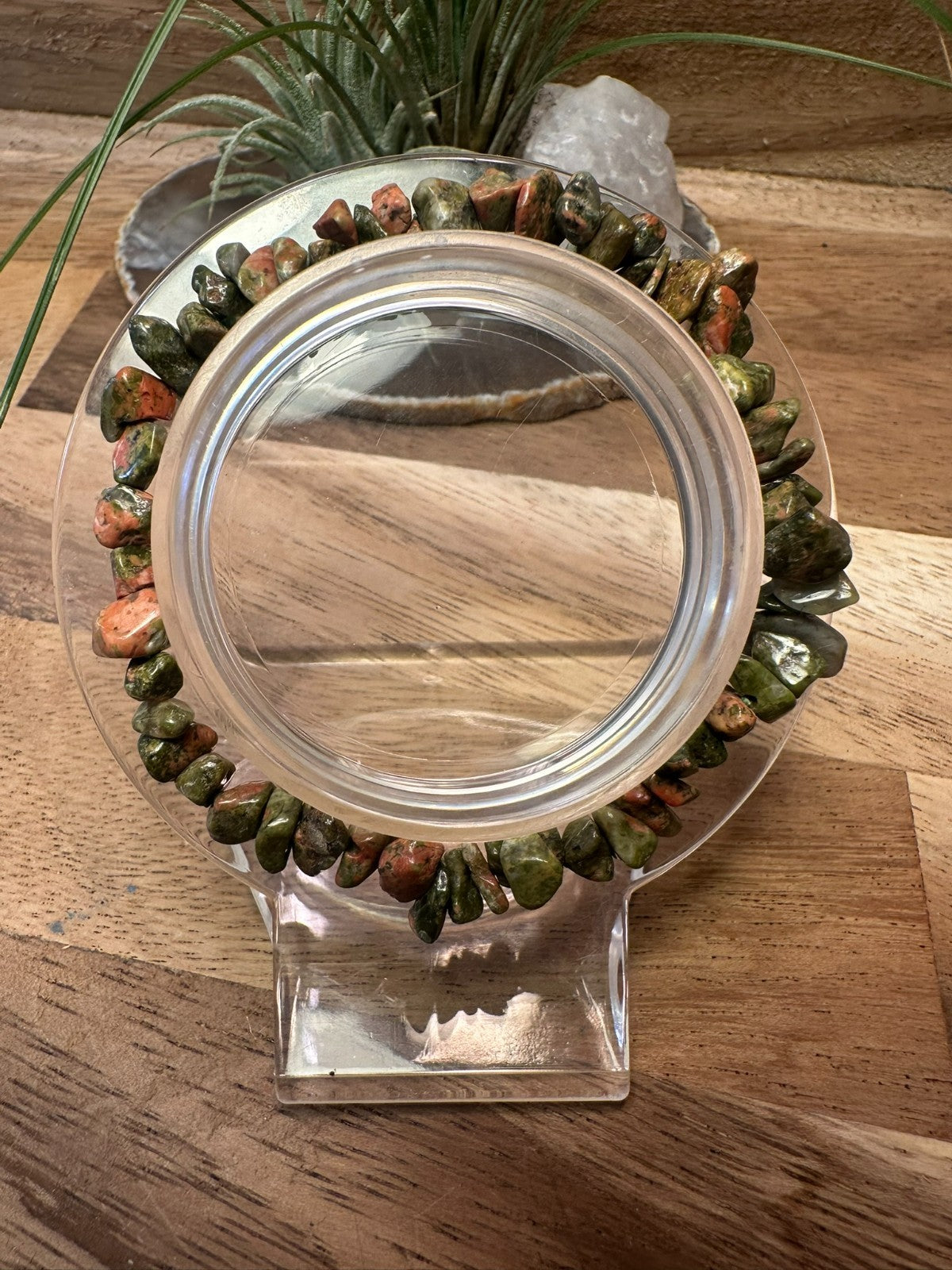 Unakite Chip Bracelet – Elastic ~ Emotional Balance • Growth • Grounding