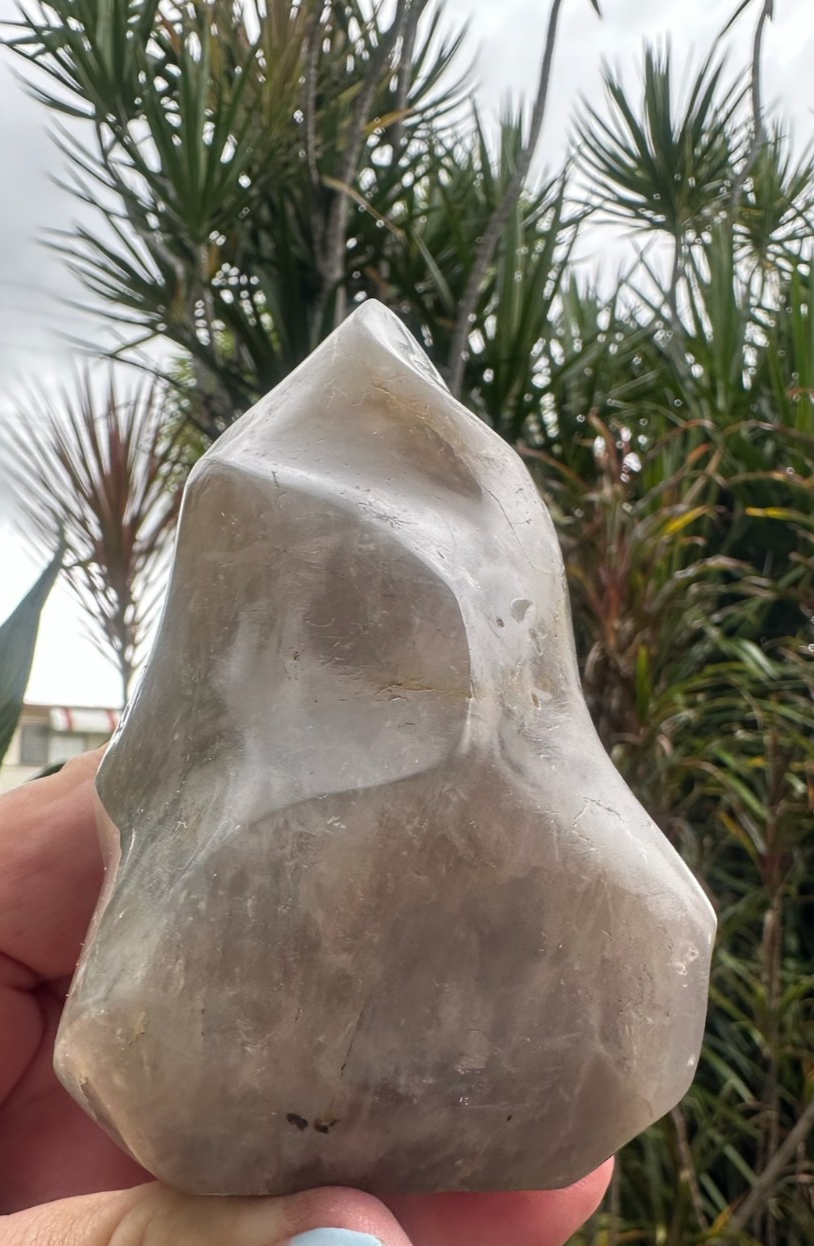 Blue Rose Quartz Flame ~ Crystal Natural Polished Healing Stone Display ~ F
