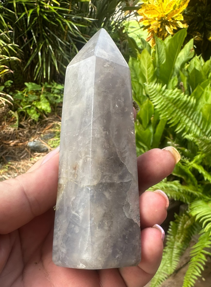 Blue Rose Quartz Tower Generator Crystal Point Healing Stone Natural Polished ~A