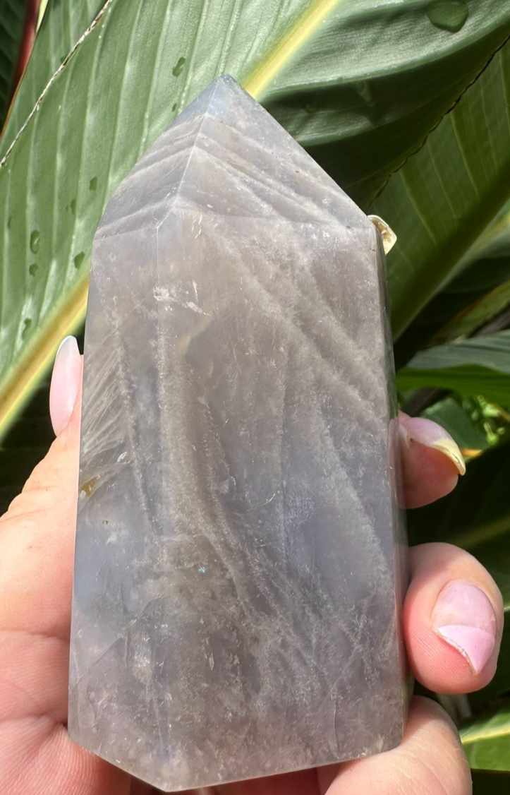 Blue Rose Quartz Tower Generator Crystal Point Healing Stone Natural Polished ~B