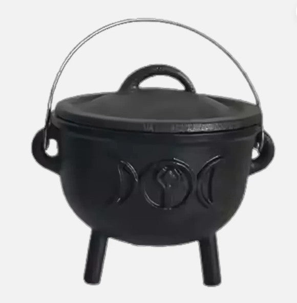 Cast Iron Witches Cauldron ~ Witch Pagan Wicca Altar Halloween Decoration Ritual