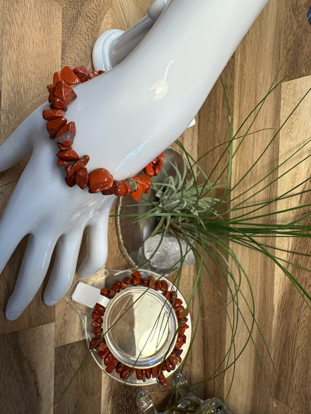 Red Jasper Crystal Chip Bracelet – Elastic ~ Strength • Stability • Grounding