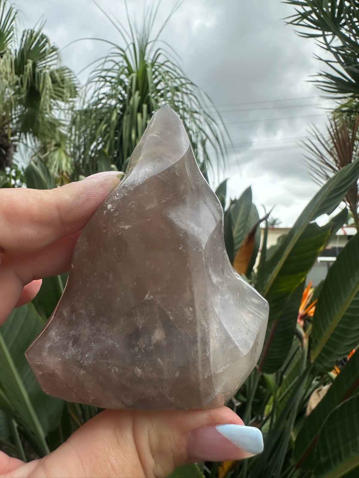 Blue Rose Quartz Flame ~ Crystal Natural Polished Healing Stone Display ~ D