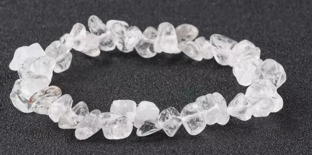 Clear Quartz Crystal Chip Bracelet – Elastic ~ Clarity • Amplification • Balance