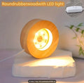 LED Lamp Holder ~ Round 6 LED Wooden USB Base ~ Great for Showcasing Crystals