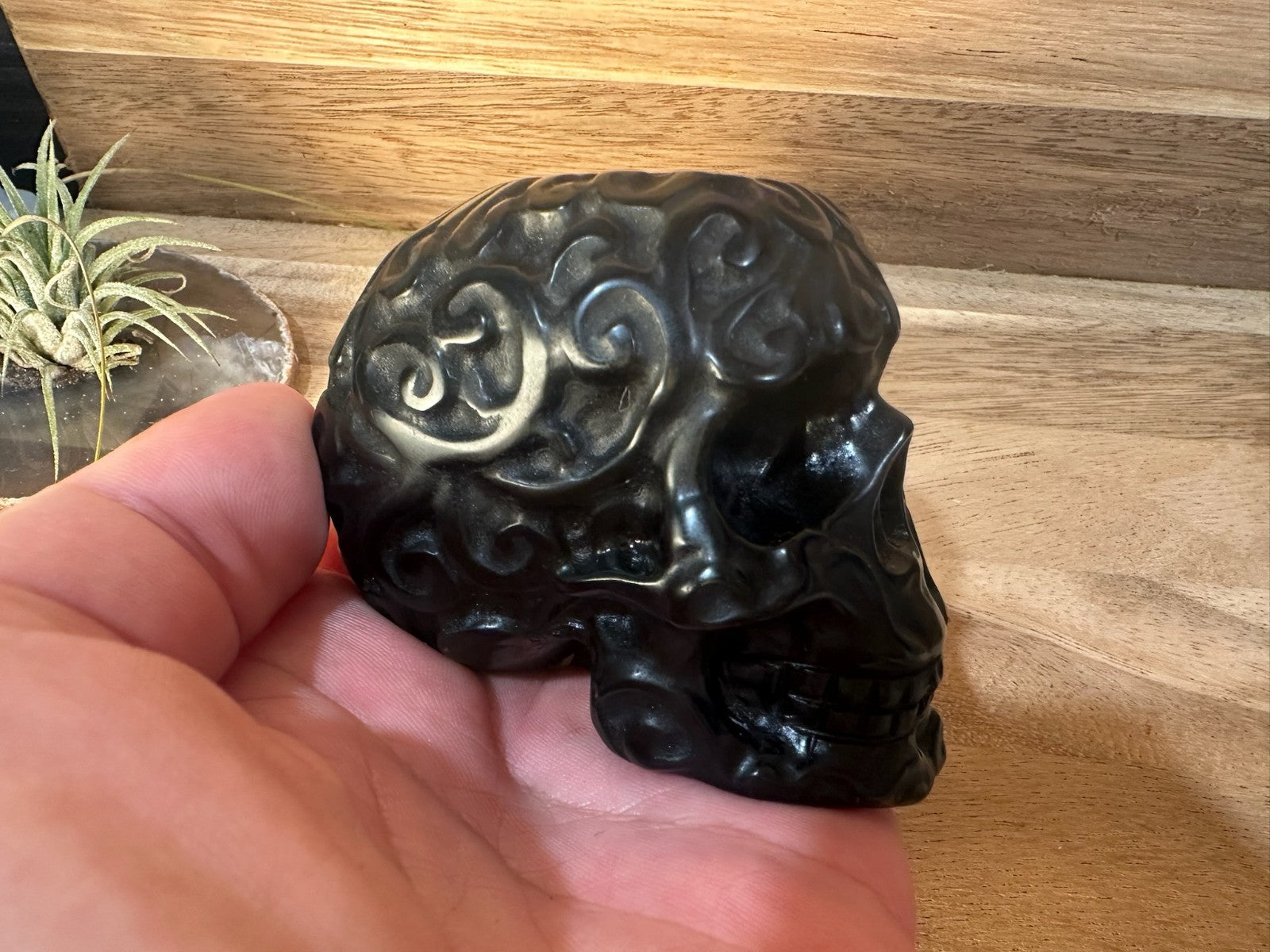 Mexican Lace Agate Skull Carving – 330g Transformation • Strength • Protection •