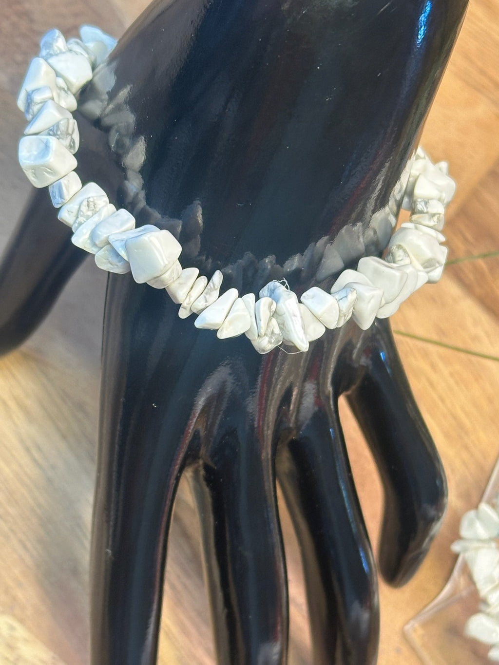 White Howlite Bracelet – Elastic ~ Calm • Patience • Emotional Balance