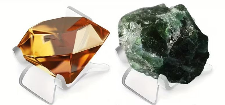 2 x Large Acrylic Crystal Stand ~ Clear Display Stand 6cm x 7.5cm x 6 cm