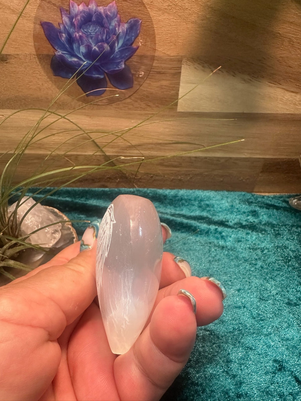 Hand Carved Selenite Heart Crystal ~ Cleanse • Calm • Protect Your Space