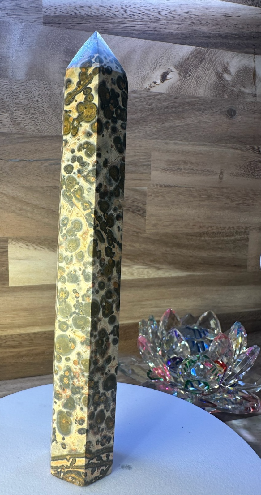 Leopard Skin Jasper Tower – 175mm Statement Crystal Point ~ Healing ~ Africa