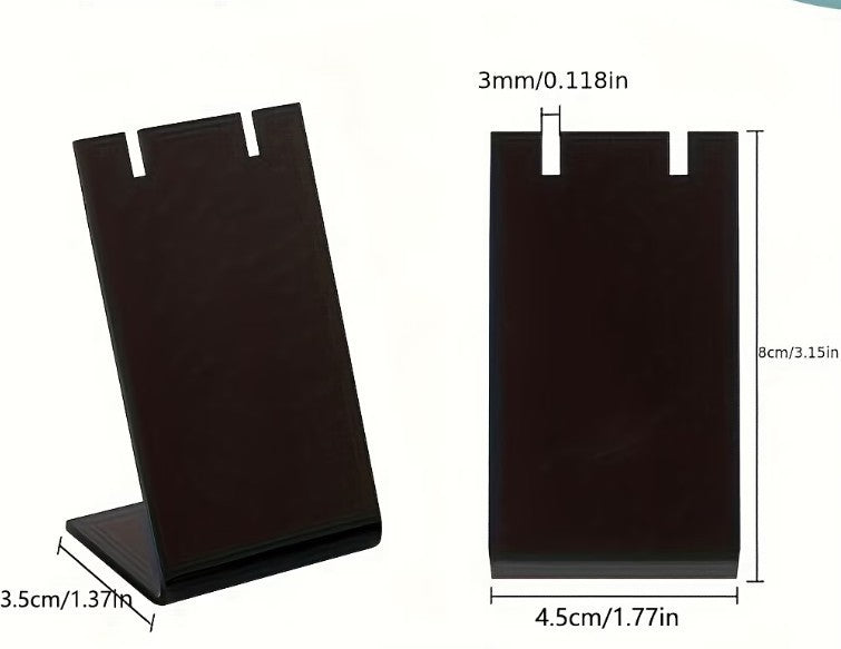 Acrylic Earring Holder – L-Shape Jewellery Display Stand (Single Pair) Black•