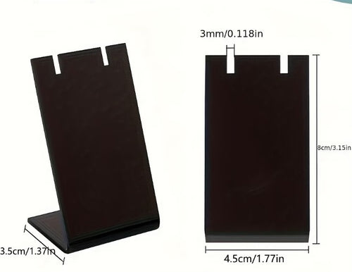 Acrylic Earring Holder – L-Shape Jewellery Display Stand (Single Pair) Black•