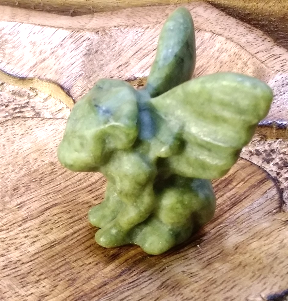 2" Natural Jade Gargoyle Skull – Hand Carved Crystal – 1PC Protection • Strength